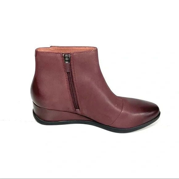 Dansko Serenity EU 39 US 8.5 - 9 Waterproof Wine Leather Wedge Booties Boots NIB - Picture 3 of 13